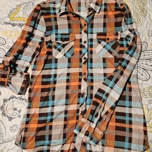 Flannel Long Sleeve Button-up Shirt